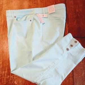 Talbots NWT Simply Slimming crop jeans turquoise
